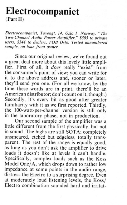 The Audio Critic on Electrocompaniet amplifier Part 2 - page 44
